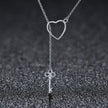925 Sterling Silver Necklace 55cm with Heart Pendant for Women