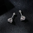925 Sterling Silver 5mm Moissanite Earrings with White Gold Plating for Women