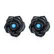 925 Sterling Silver Earrings with Turquoise and Black Gold Finish