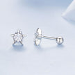 925 Sterling Silver Earrings with Pavé Setting CZ in White Gold