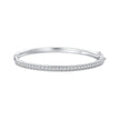 925 Silver & Platinum Pavé Setting CZ Bracelets, Size 17.0 mm for Women