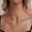 925 Sterling Silver Plated White Gold Necklace 40+5cm with 1.8*1.0cm Pendant for Women