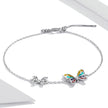 925 Sterling Silver Adjustable Butterfly Enamel Bracelet for Women