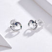 925 Sterling Silver Earrings with Oxidized Finish and Pavé Setting
