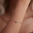 925 Sterling Silver 5mm Moissanite & 3mm Moissanite Bracelet for Women