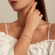 925 Sterling Silver Bracelet with Pavé Setting CZ, Platinum Plated, 14.5+3cm, for Women