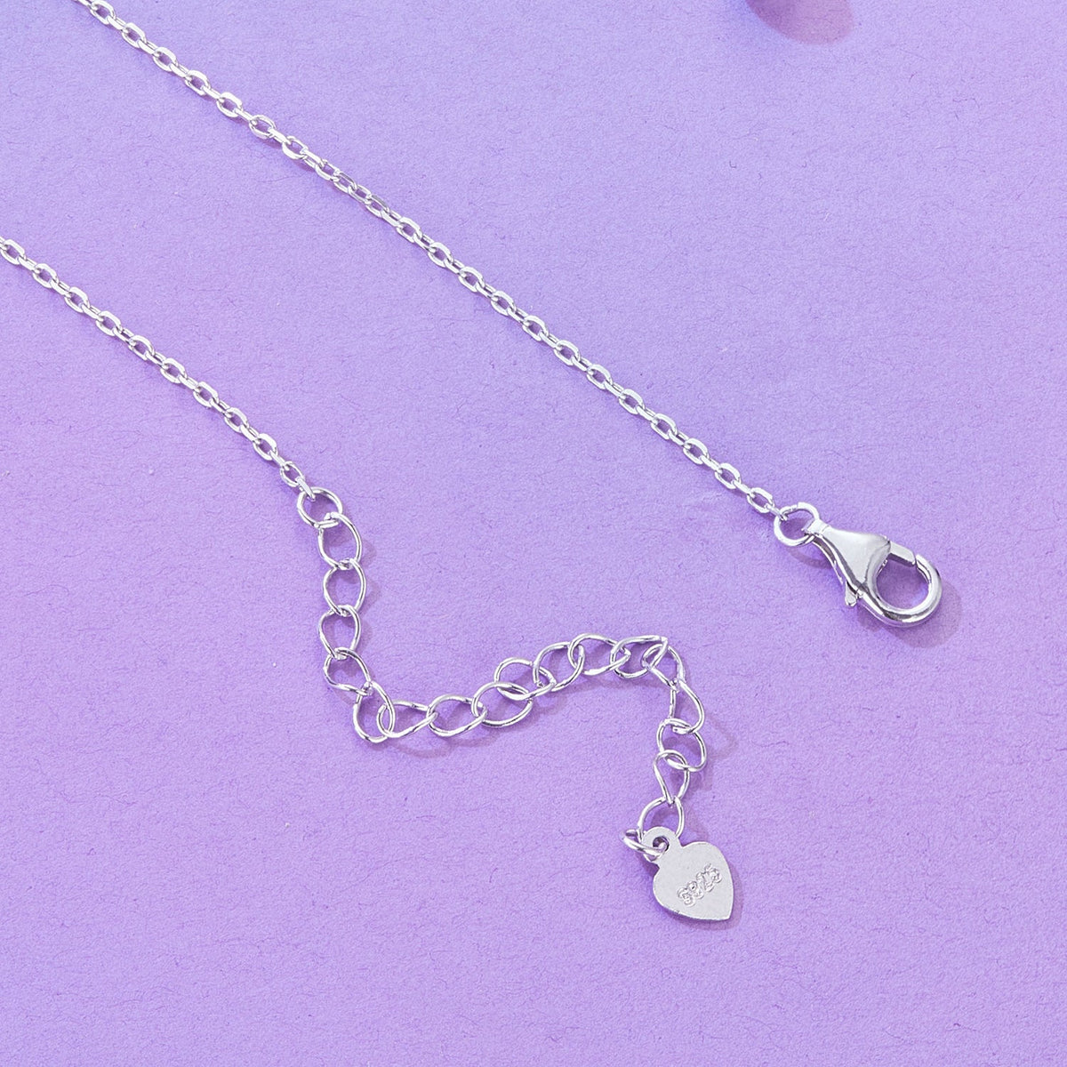 925 Sterling Silver Necklace with Pavé CZ & Transparent Glass Pendant for Women