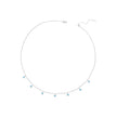 925 Sterling Silver Necklace with Synthetic Turquoise in White Gold, Adjustable 450mm for Women
