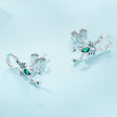925 Sterling Silver Earrings with Pavé Setting CZ and Oxidized Finish for Women