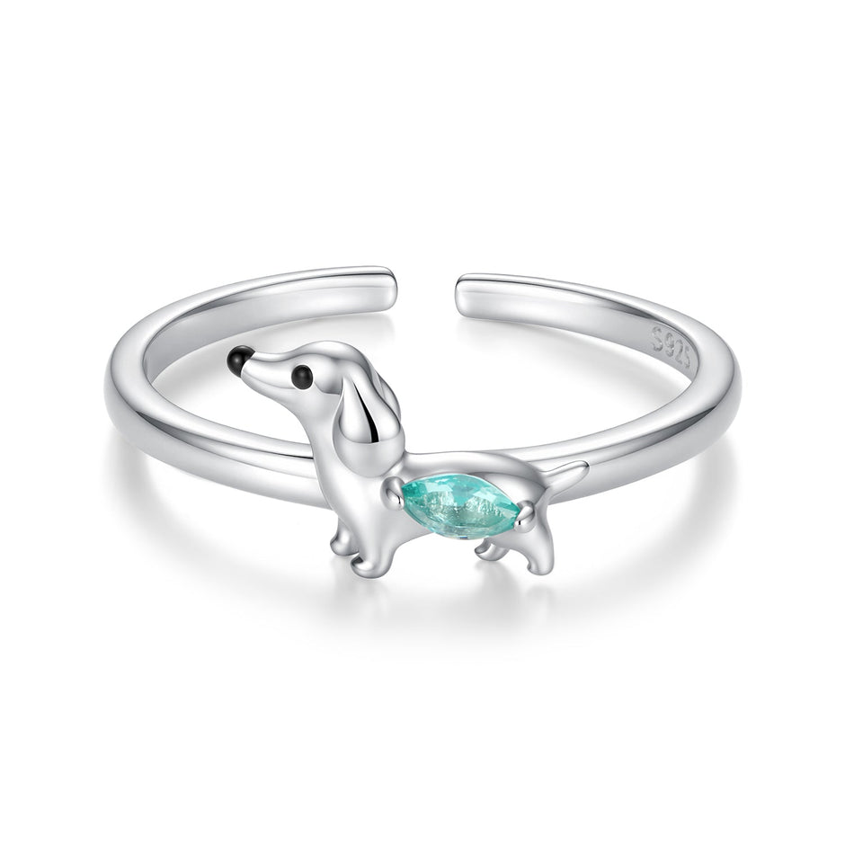 925 Sterling Silver White Gold Plated Transparent Glass Enamel Size E Ring for Women