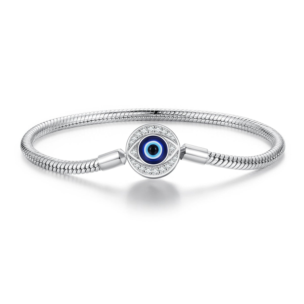 925 Sterling Silver Bracelet with CZ & Resin, Size 17.0