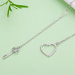 925 Sterling Silver Necklace 55cm with Heart Pendant for Women