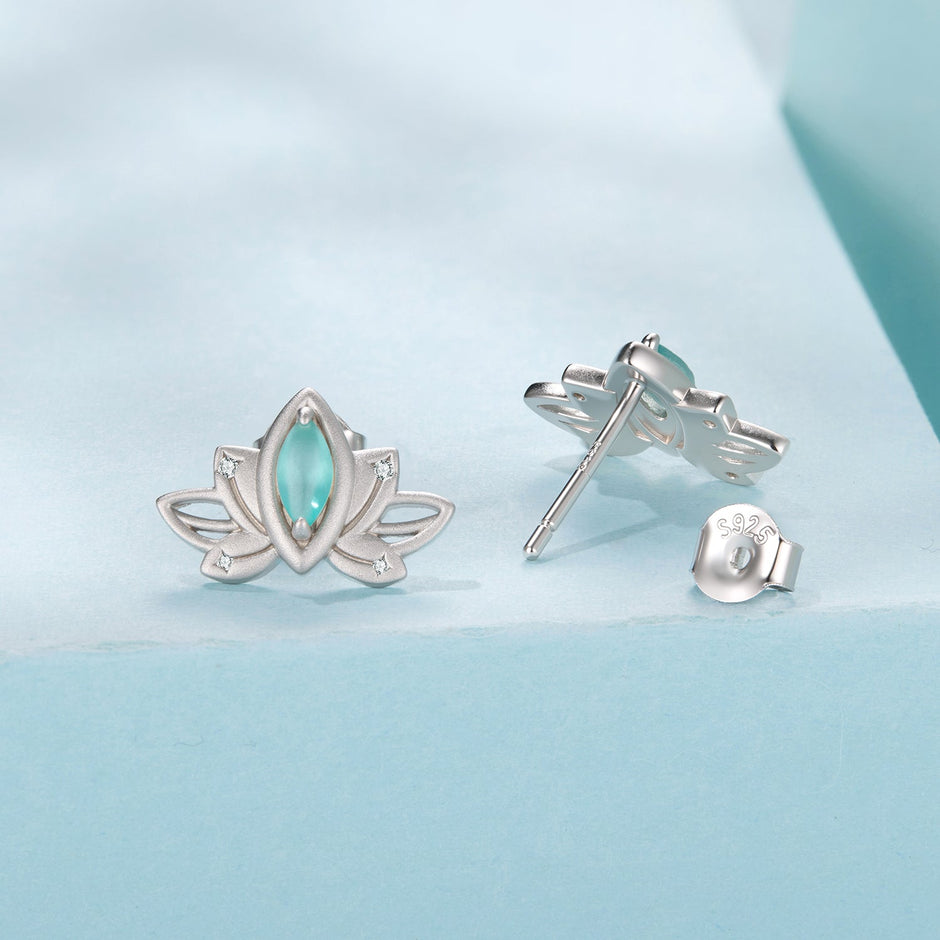 925 Sterling Silver Earrings with Pavé CZ and White Gold Plating, Size 0.9*1.3 cm for Women