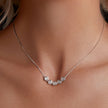 925 Sterling Silver 4mm Moissanite Plated Platinum Necklace for Women