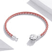 925 Sterling Silver Oxidized Leather Bracelet 17cm for Men