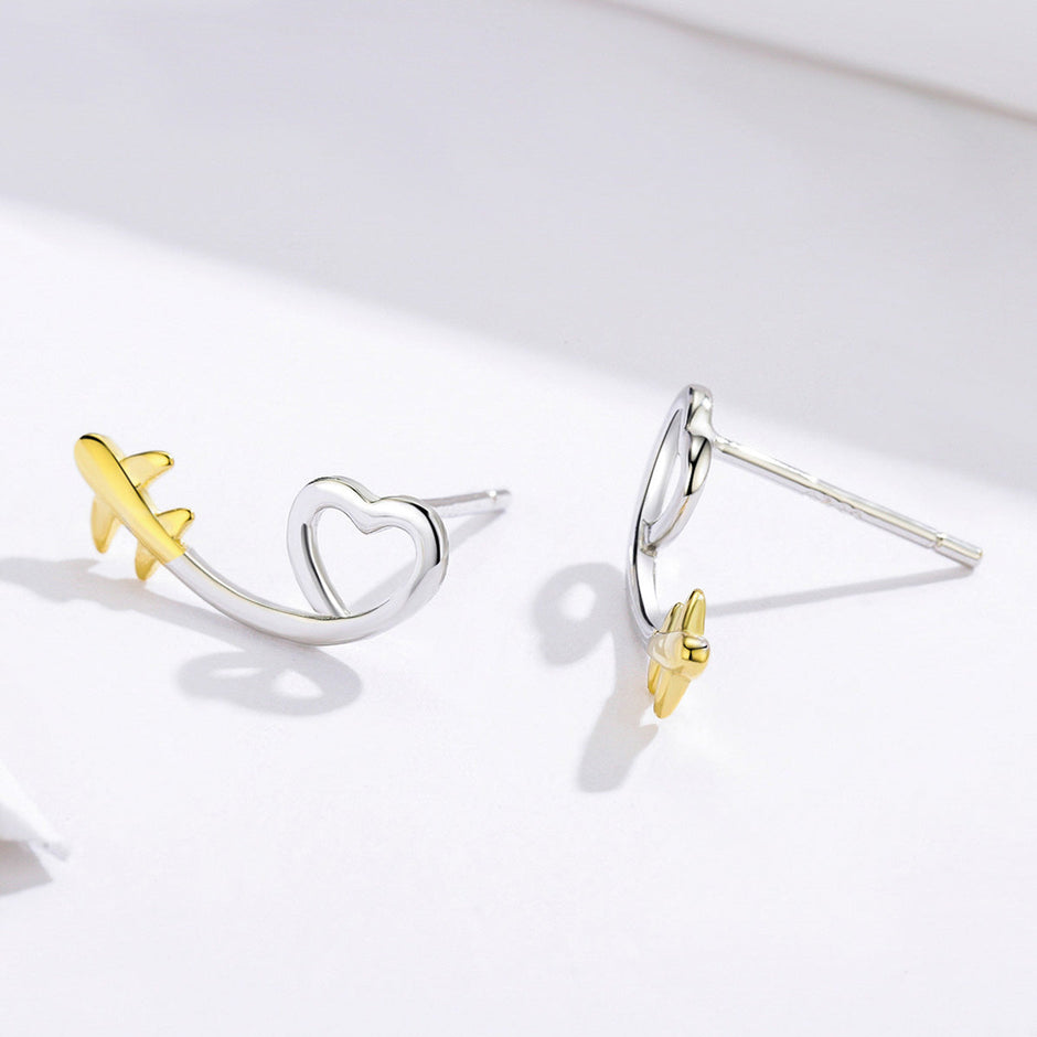 925 Sterling Silver Earrings, 0.6cm, Plated Gold, Plated Platinum for Women