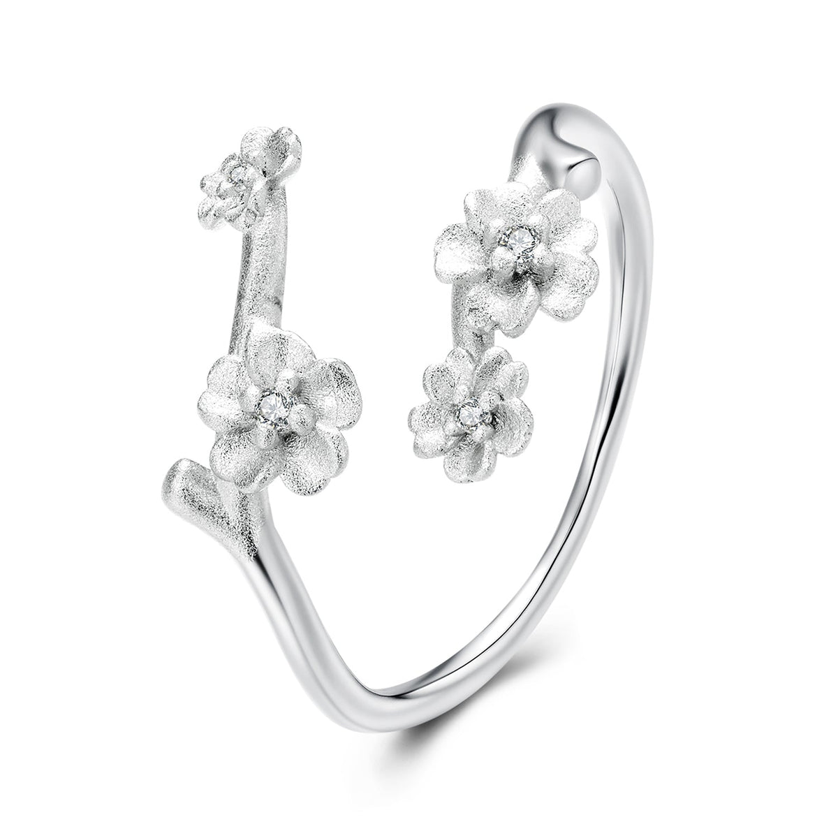 925 Sterling Silver Plated White Gold Ring for Women
