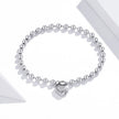 925 Sterling Silver Bracelet with Pavé Setting CZ and Platinum Plating, 17cm for Women