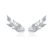 925 Sterling Silver Earrings with CZ in Pavé Setting, 1.4*0.5cm for Women