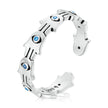 S925 Sterling Silver Pavé Setting CZ Oxidized Silver Ring