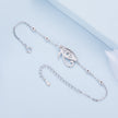 925 Sterling Silver Pavé Setting CZ & Translucent Opal Bracelet 160+50mm for Women