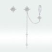 S925 Sterling Silver Earrings with CZ in Pavé Setting, 5.9cm Length, 1cm Size for Women