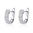 925 Sterling Silver Earrings with Pavé Setting CZ 1.3*0.4cm