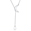 925 Sterling Silver Necklace 47cm with Moon Pendant for Women