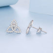 925 Sterling Silver White Gold Plated Pavé CZ Earrings