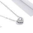 925 Sterling Silver Adjustable Cubic Zirconia Pendant Necklace for Women