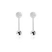 925 Sterling Silver Earrings with Platinum Plating - 0.3 cm for Women