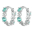 925 Sterling Silver Earrings with Transparent Glass in Size 14mm for Women