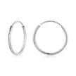 925 Sterling Silver Earrings for Women - White Gold Plated, 2.3x0.2 cm
