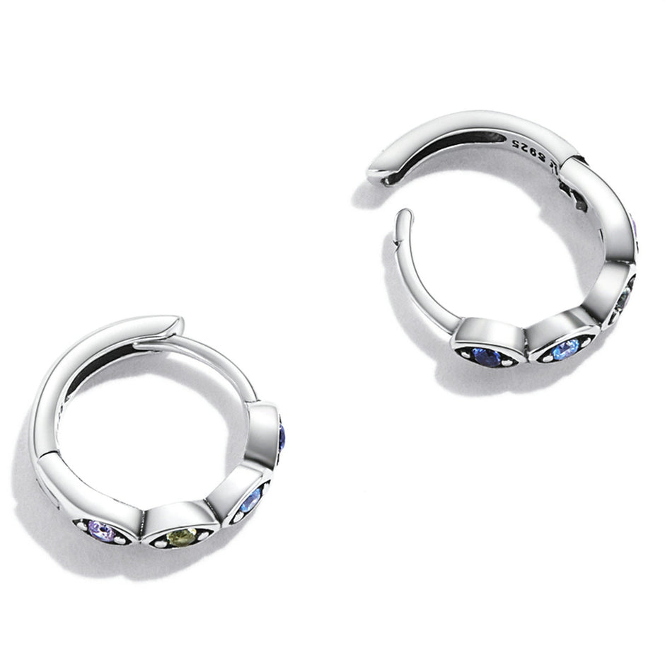 925 Sterling Silver Pavé Setting Earrings with CZ Stone