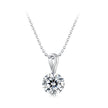 925 Sterling Silver Moissanite Necklace 40+5cm with White Gold Plating for Women