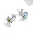 925 Sterling Silver Ladybird Earrings with Pavé Set CZ, 0.7cm for Women