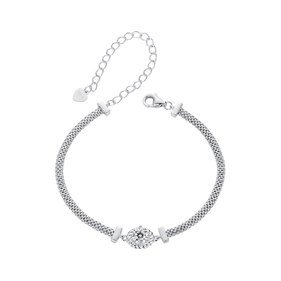 925 Sterling Silver 0.5 Carat Moissanite White Gold Plated Bracelet for Women