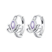 925 Sterling Silver Earrings with Pavé Setting CZ - 1.3x1.0cm - Oxidized Silver for Women