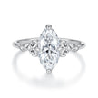925 Sterling Silver White Gold Plated Moissanite Size 6 Ring for Women