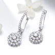 925 Sterling Silver Plated Platinum Pavé Setting CZ Earrings