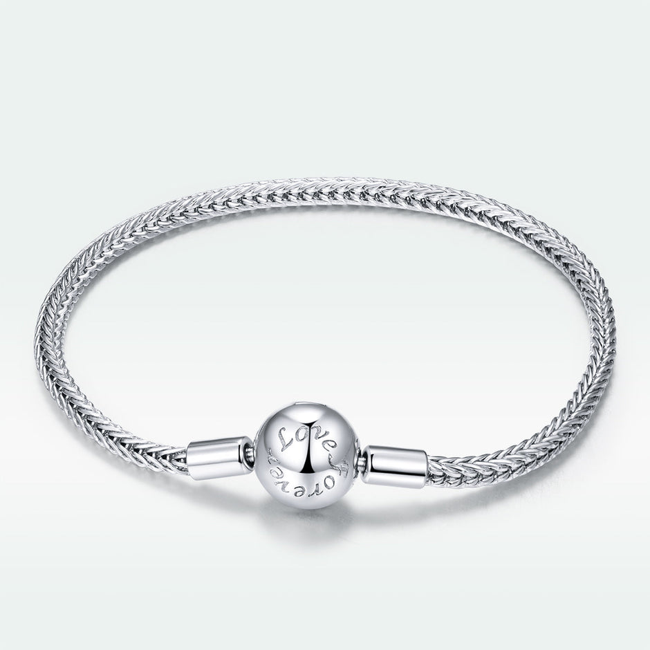 925 Sterling Silver Plated Platinum 17cm Bracelet for Men
