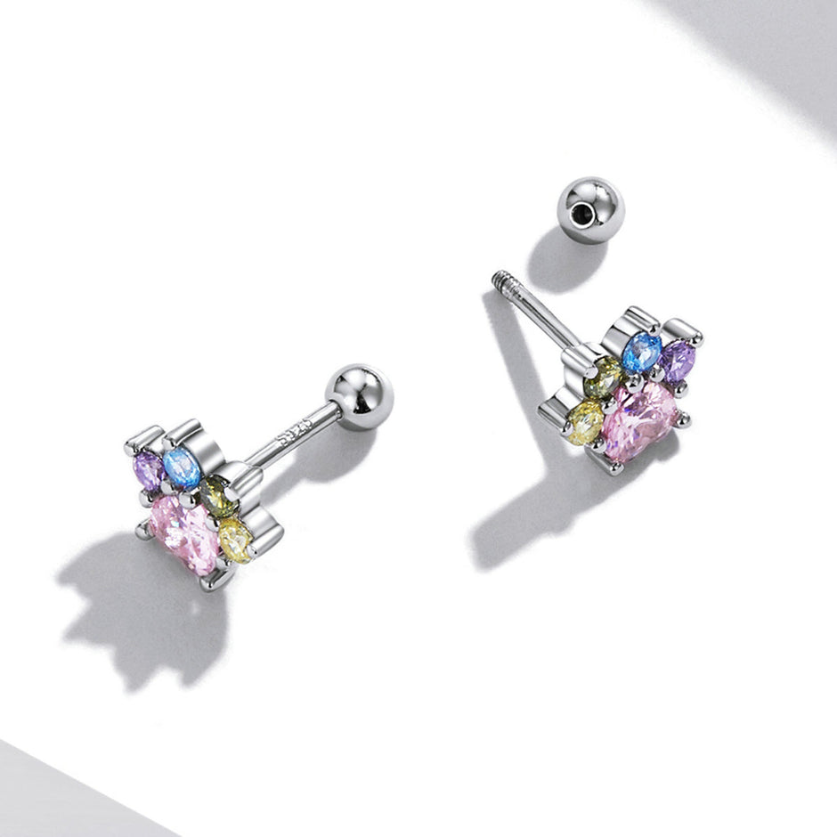 925 Sterling Silver Earrings with Pavé Setting and CZ