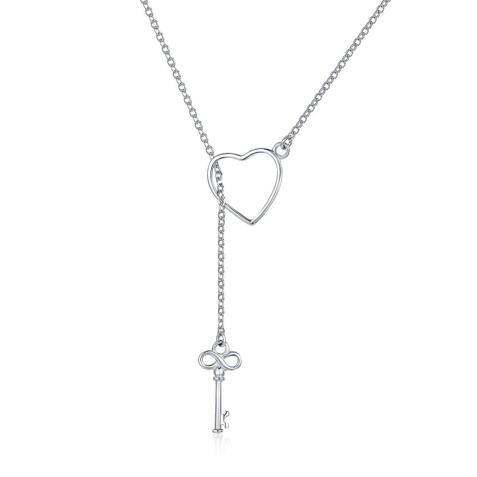 925 Sterling Silver Necklace 55cm with Heart Pendant for Women