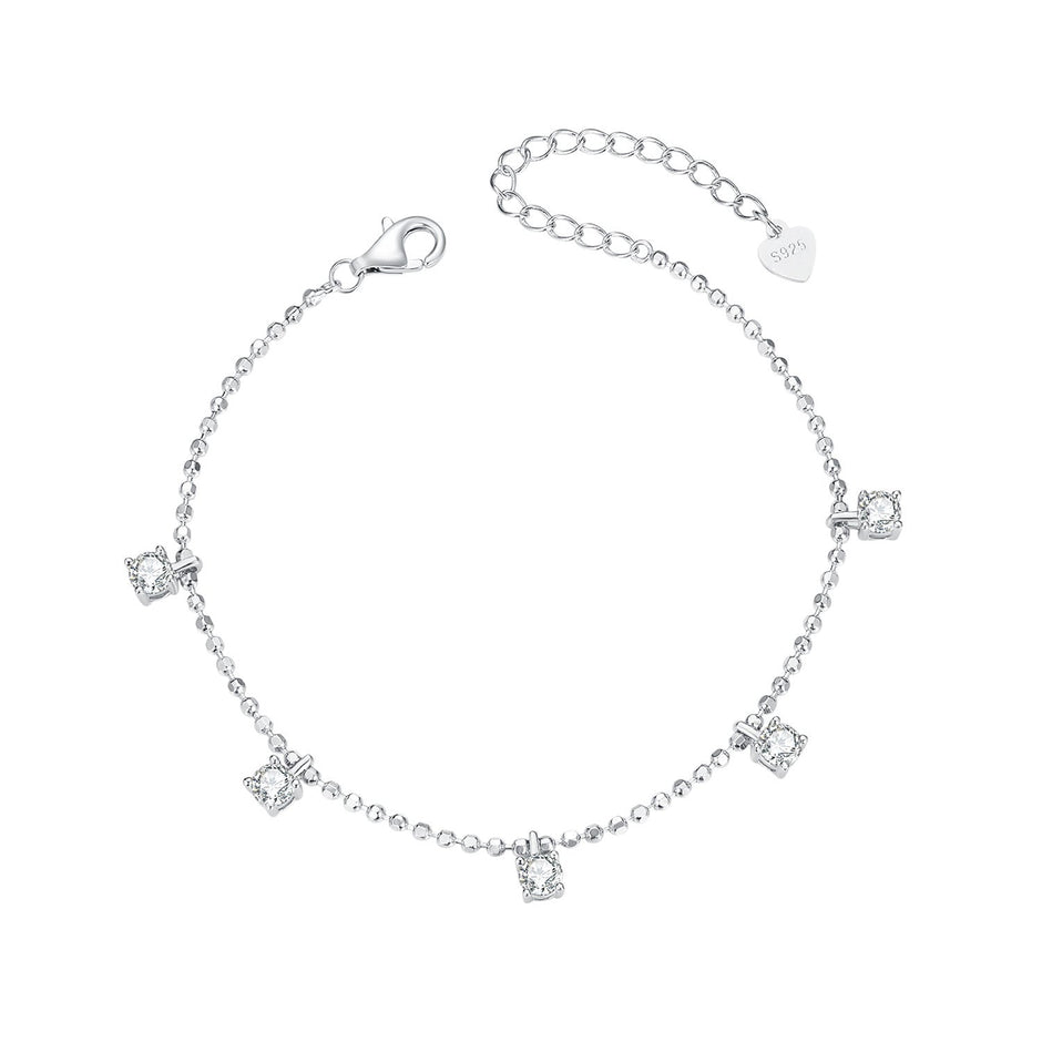 925 Sterling Silver Plated Platinum CZ Bracelet for Women