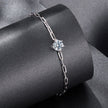 925 Sterling Silver Plated White Gold Moissanite Bracelet 15+6cm for Women