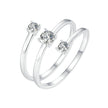 925 Sterling Silver White Gold Plated CZ Ring for Women