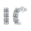 925 Sterling Silver White Gold Plated 0.3ct Moissanite 1.3x0.4cm Earrings for Women