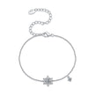 925 Sterling Silver White Gold Plated Moissanite Adjustable 15+6cm Bracelet for Women