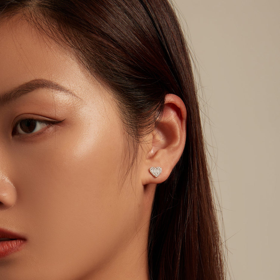 925 Sterling Silver Earrings with Pavé Set CZ