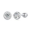 925 Sterling Silver 4mm Moissanite Earrings with Platinum Plating for Women